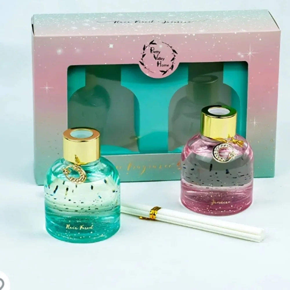 Pretty Valley Home Reed Fragrance Diffuser Combo Jasmine & Rain Forest 90ml x2